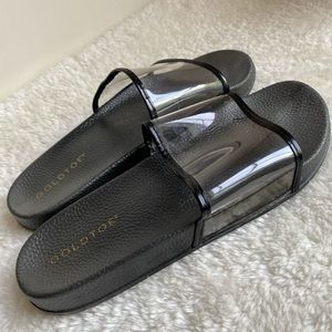 Gold Toe clear Vinyl athletic sandals slides
